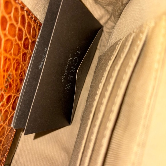 J. Crew Mini Leather Signet Camera Bag in Pink Yellow Brown Embossed Croc - Picture 16 of 16